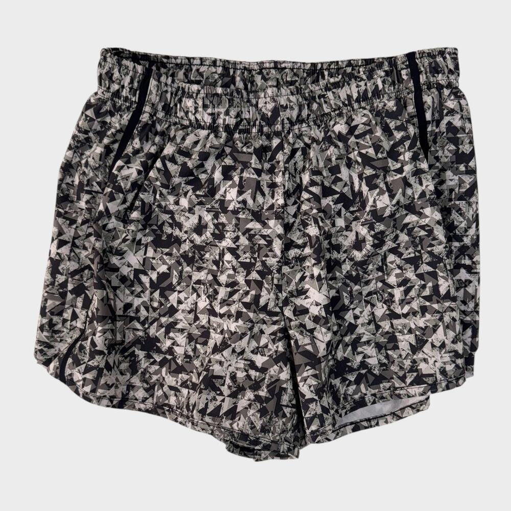 Xersion Stretch Medium Black Gray Print Womens Running Shorts